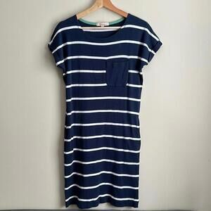 Barbour Womens Short Sleeve Dress, Size 6, Navy/White Stripe